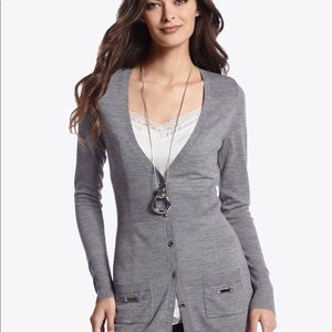 WHBM Gray Boyfriend Cardigan in size Small